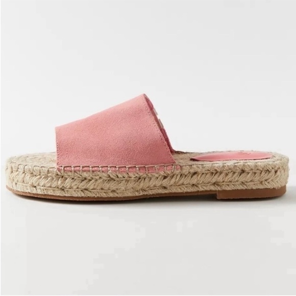 NIB Urban Outfitters Mimi Suede Espadrille Slide Sandals in Pink - Picture 4 of 8